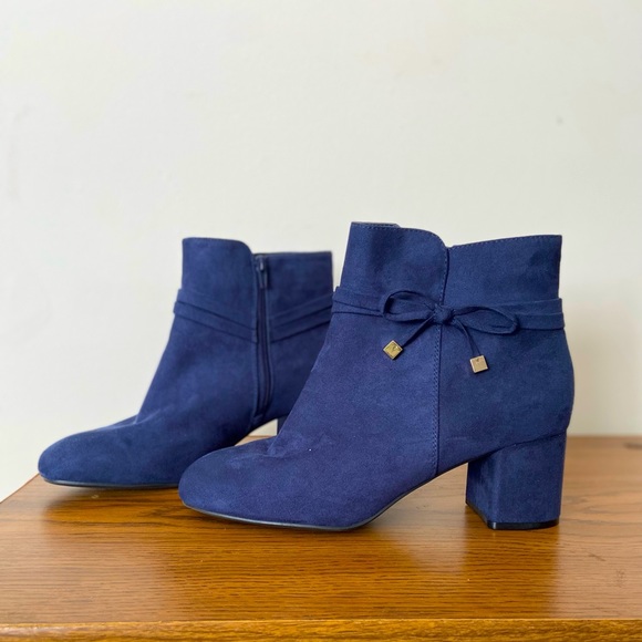 Navy Blue Ankle Boots - Picture 1 of 5